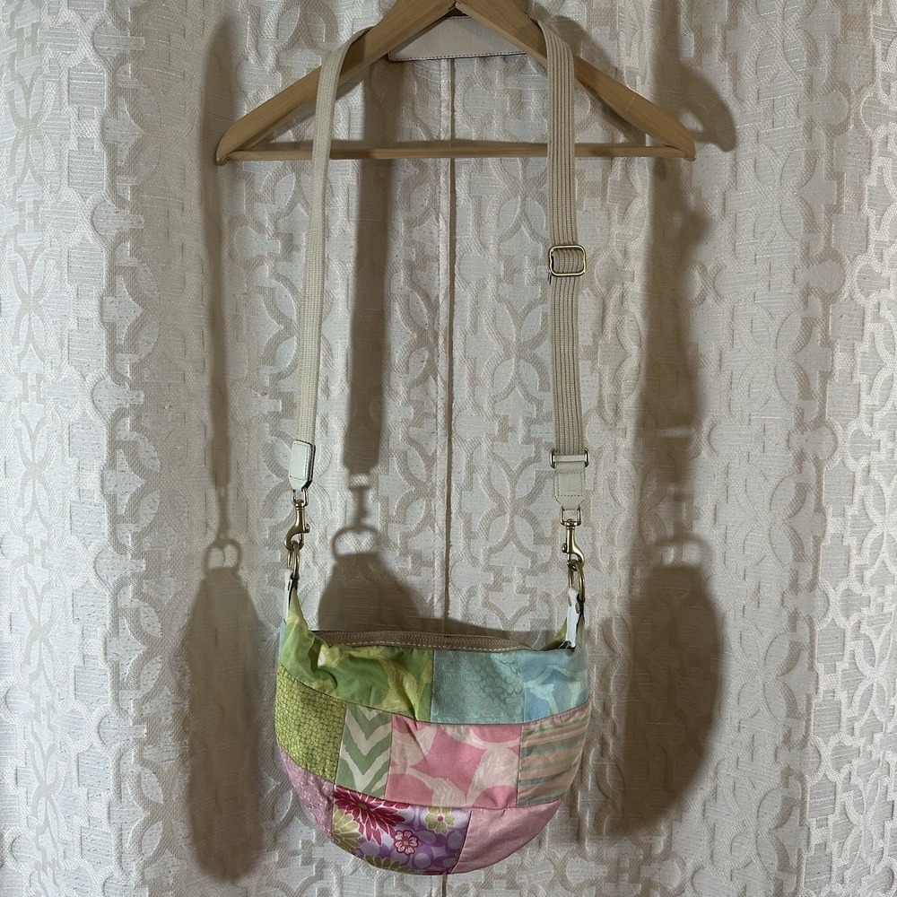 Coach 374 Pink Patchwork Multicolor Y2K Hobo Bag